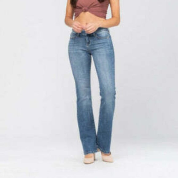 Judy Blue Denim - Judy Blue Boot Cut Jeans Light Medium Wash Women's Plus Size 22 22W H12260